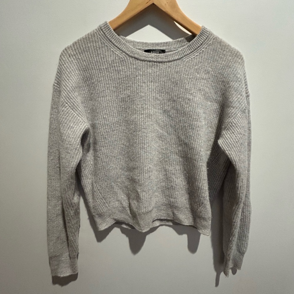 !! Aqua girls solid cashmere sweater , color: grey,  size: x-large !!